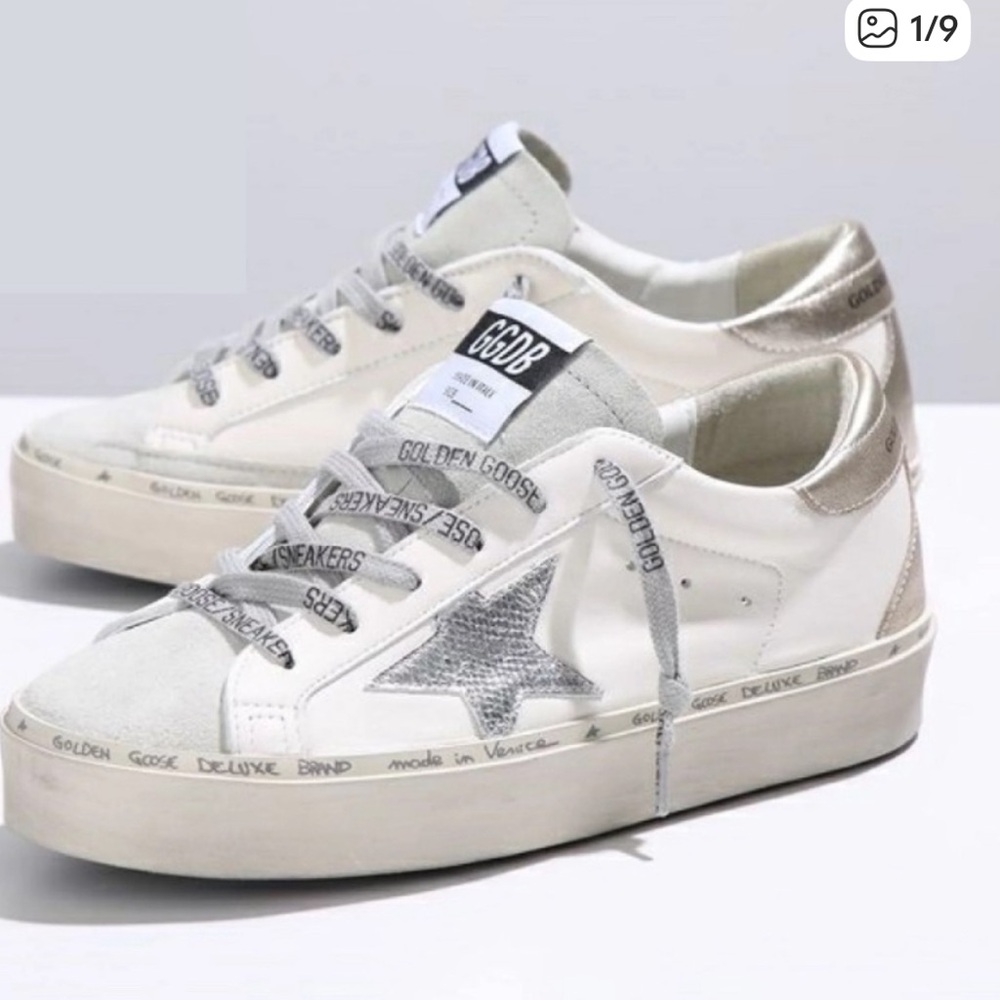 Golden Goose Women's White and Metallic Sneakers